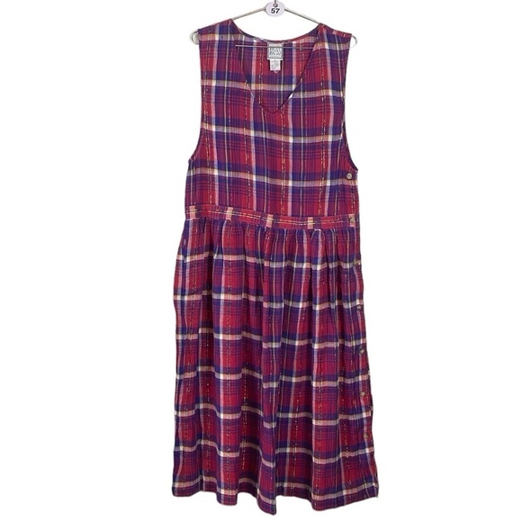 Vintage plaid button side maxi - Picture 1 of 7